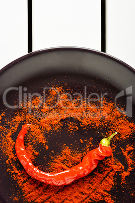 Red pepper with ground paprika.