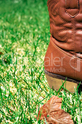 Boot on grass