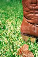 Boot on grass
