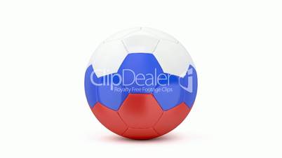 Soccer ball with Russian flag colors