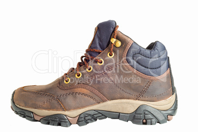 Brown hiking boots