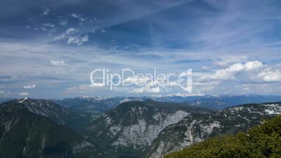Time-lapse of clouds in the mountains in Austria, Obertraun, 5 Fingers