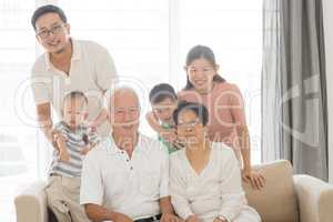 Asian multi generations family portrait