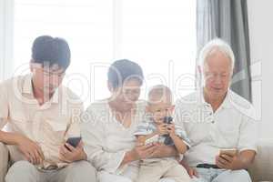 Family addicted with smart phones