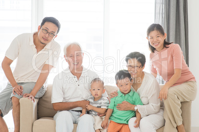 Happy multi generations family portrait