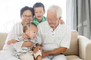 Asian grandparents and grandchildren