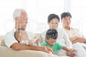 Asian family at home