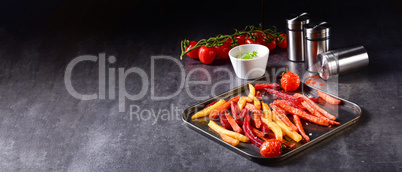 colorful vegetable fries from the oven