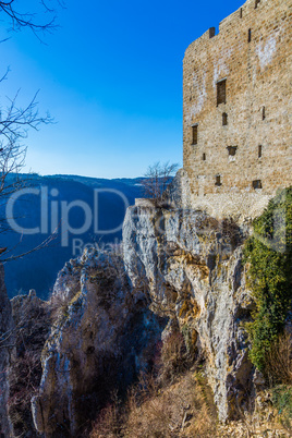 rocks and wall of the castle Reussenstein in Germany