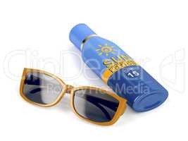 Sunglasses and sunscreen