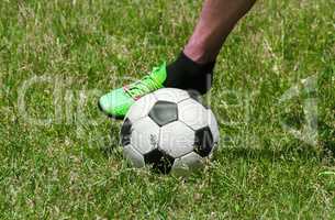 A kick on the soccer ball