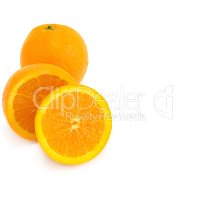 Fresh orange isolated on white background.