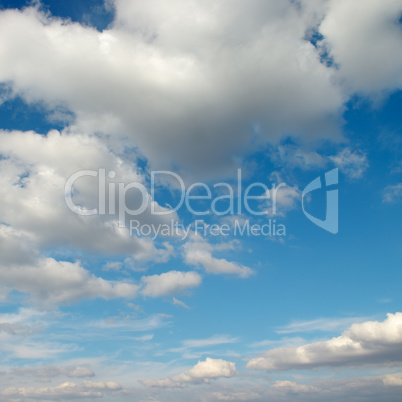 Cirrus clouds in blue sky.