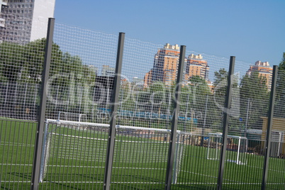 football field near fence at day sunny day
