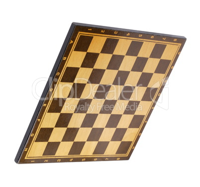 wooden empty chessboard isolated