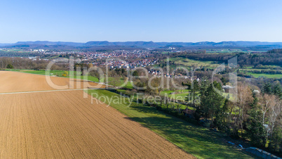 aerial panorama of the suabian alb