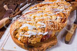 braided yeast bun  with egg and butter