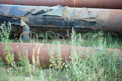 pipe engineering construction on sand