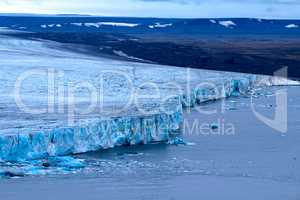 Harsh glaciers of Arctic. Live glacier