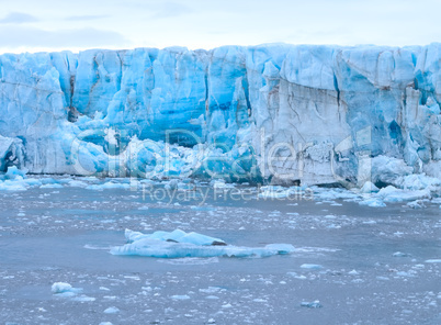 Harsh glaciers of Arctic. Live glacier