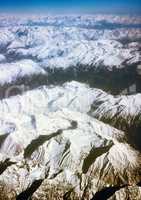 View spring Karakorum and Himalayas.