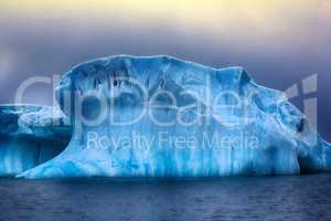 Iceberg fanciful shapes, blue fresh ice