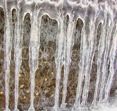 frozen coast sea in winter