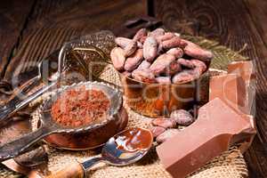 chocolate cocoa and cocoa beans