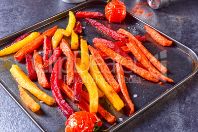 colorful vegetable fries from the oven