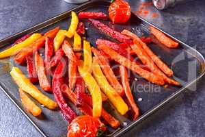 colorful vegetable fries from the oven
