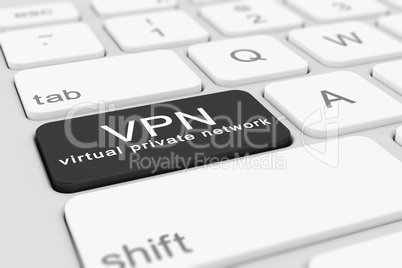 3d render of a keyboard with black virtual private network  butt