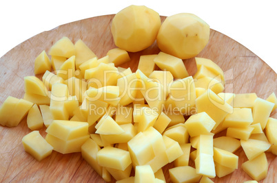 cut potatoes into slices, cut raw potatoes for soup, cut fresh potatoes for cooking
