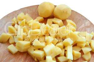 cut potatoes into slices, cut raw potatoes for soup, cut fresh potatoes for cooking
