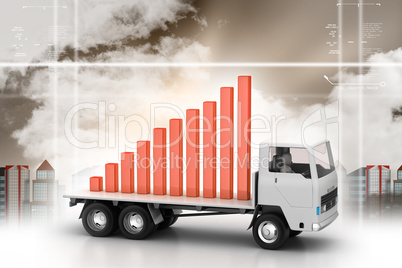 Success full graph on a truck in color background