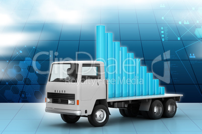 Success full graph on a truck in color background