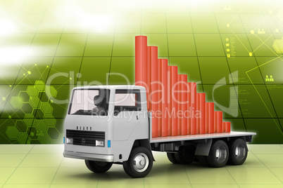 Success full graph on a truck in color background