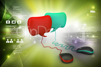 Dialog box with mouse in color background