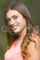 Portrait of beautiful woman smiling  on outdoor