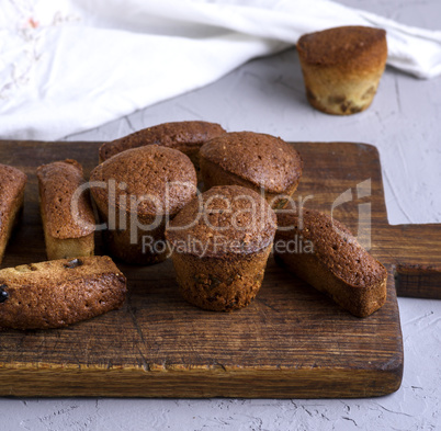 baked small cupcakes with dried fruits