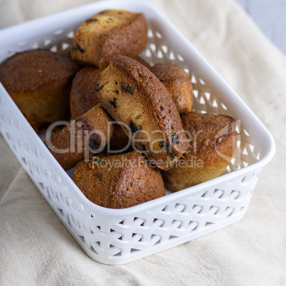round baked muffins with dry fruits and raisins