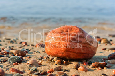 sea stones, big and small stones from the sea, stones of different size and color