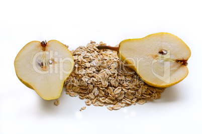pear and oatmeal, oatmeal with fruits, oatmeal with pears