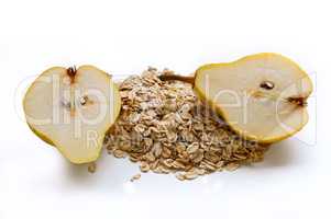 pear and oatmeal, oatmeal with fruits, oatmeal with pears