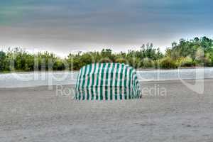 Umbrella lounges on Marco Island, Florida