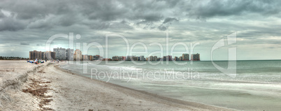 Buildings in the distance on Marco Island, Florida, beach