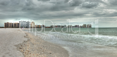 Buildings in the distance on Marco Island, Florida, beach