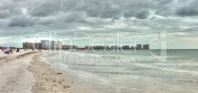 Buildings in the distance on Marco Island, Florida, beach