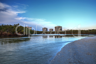 River leading to the ocean at Clam Pass