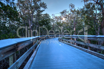 Moonrise over the Boardwalk leading to Clam Pass