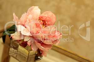 Silk pink peony flower